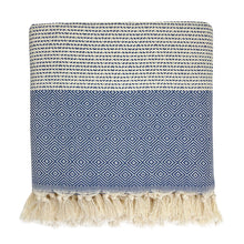Load image into Gallery viewer, blue diamond stripe throw blanket
